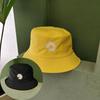 Embroidery Magritte Doublesided Bucket Cap Stylish Sun Protection Hat Fisherman