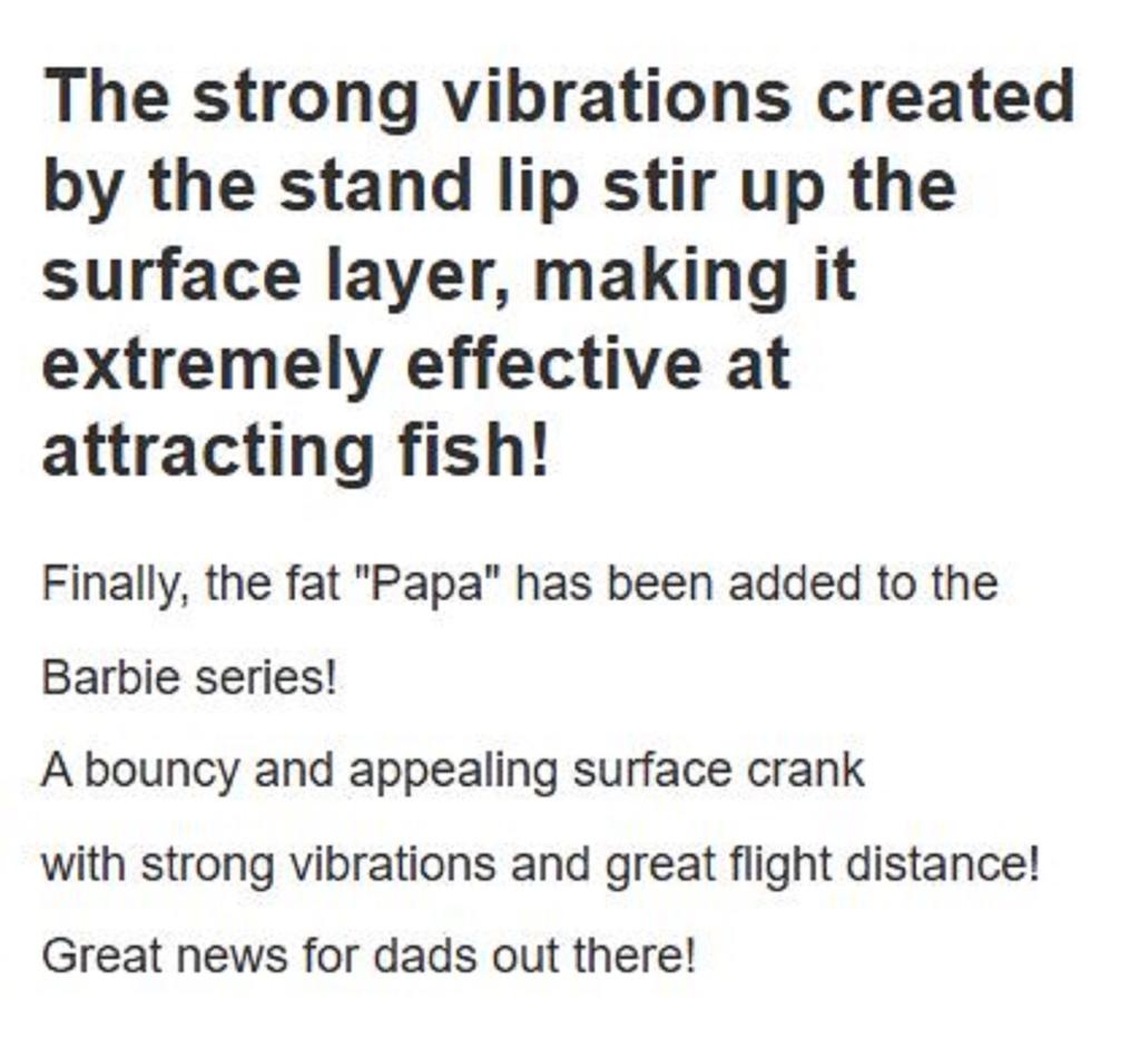 Rob Lure Papa Barbie F 35mm 3.4 Grams Floating Lure 10 (3380)