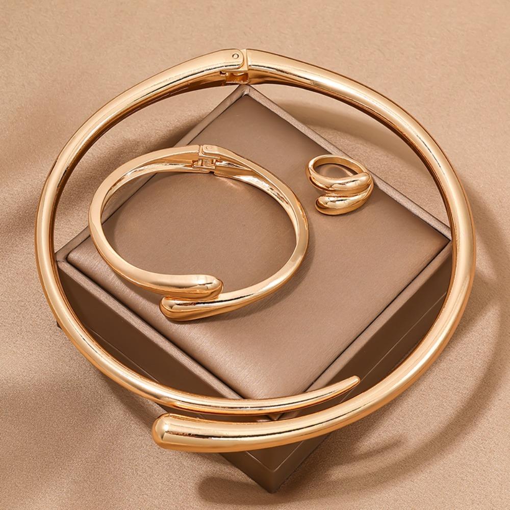 2/3Pcs Punk Open Cuff Bangle Adjustable Rings Party Grunge Jewelry Set  Jewelry Gifts