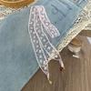 Lace Silk Scarf, Long Strip, High-end Bow, Small Pendant, Scarf, Headscarf, Headband, Decorative Scarf, Waist Belt Can Be Tied.