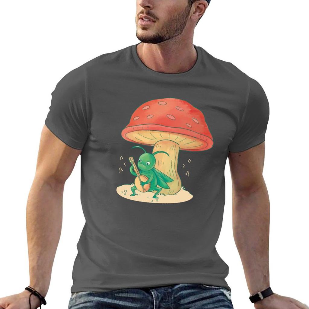 Grasshopper Toadstool Tshirt Classic Crew Neck Cotton Tshirt