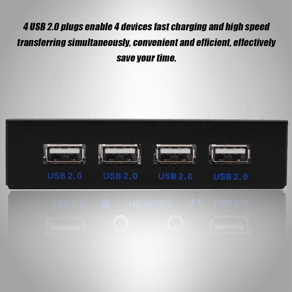 USB2.0 Floppy Front Panel 3.5'' Floppy Bay 9 Pin to 4 Interface USB 2.0 HUB