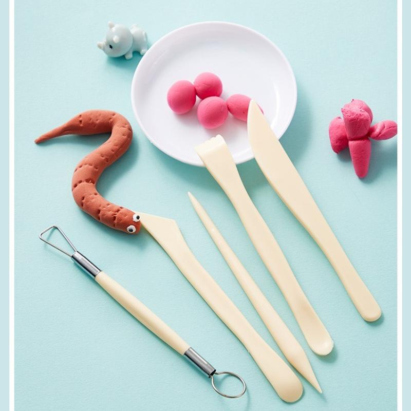 Pottery Clay Sculpture Tools Art Supplies Clay 5 Pcs Set Pottery Knife Soft Pottery Sculpture Knife Art Tools 5 Color Optional