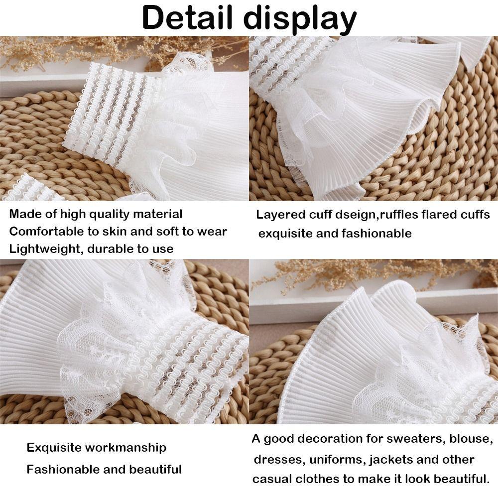 Scar Cover Ruffles Elbow Sleeve Arm Cover Lace Cuffs Detachable Sleeve Cuffs Fake Cuff Fake Sleeve