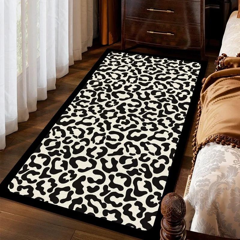 Ковер для спальни, прикроватный коврик для пола, длинные коврики для ног, мягкий пушистый милый коврик с леопардовым принтом, ковер для украшения дома, ковры для гостиной