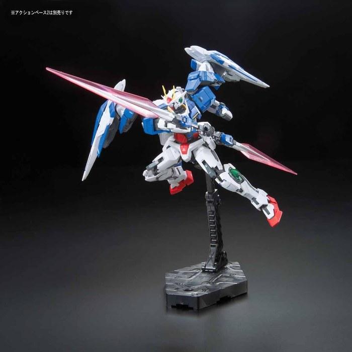 RG Double O Raiser GN-0000+GNR-010 1/144 Scale Mobile Suit Gundam 00 Color-Coded Plastic Model Kit, Black