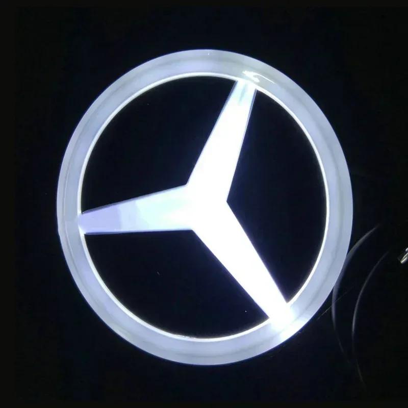 AABIC1 9.5cm Car Rear Trunk Emblem ABS LED Badge Light Accessories for Mercedes Benz S350 S300L S A B C E Class GLA GLK ML GL GLC GLE