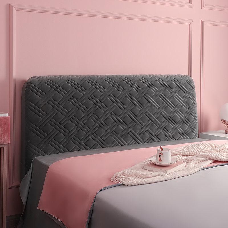 Европейский утепленный мягкий плюшевый стеганый чехол на изголовье однотонный розовый универсальный бархатный чехол на голову кровати 180x70 см