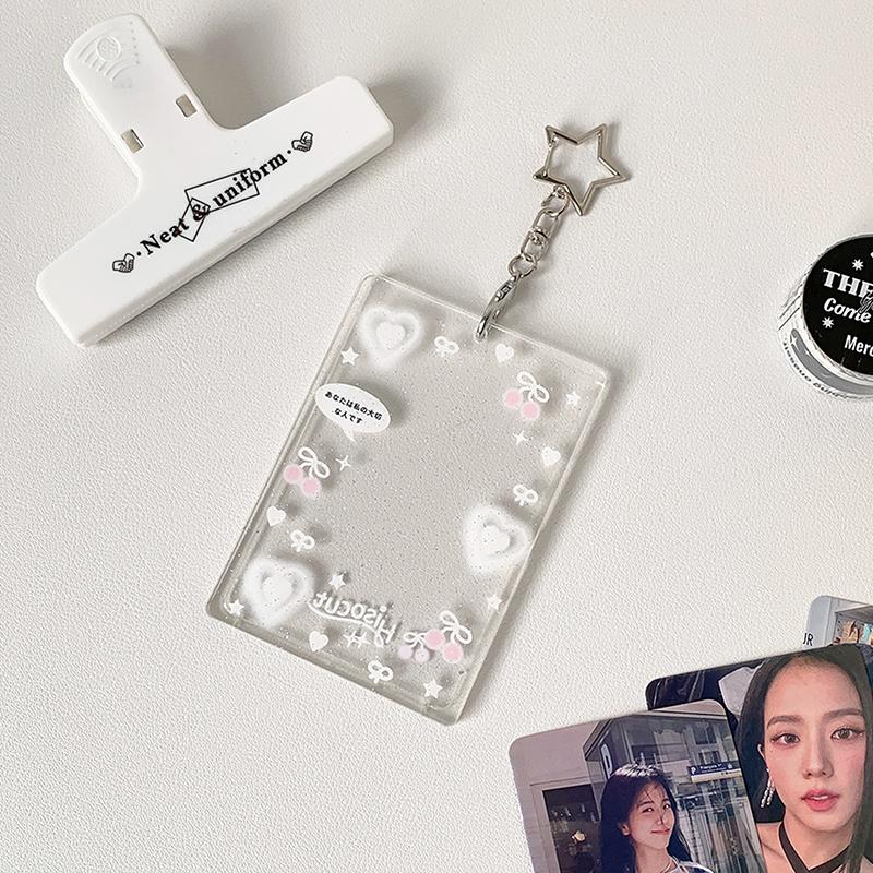Красочные граффити Прозрачный Kpop 3-дюймовый держатель для фотокарточек Карман для карточек Маленькая карточка Кирпич Школьный рюкзак брелок Подвеска