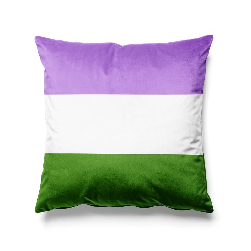 Aertemisi 18'' X 18'' Genderqueer Pride Flag Rainbow Lgbt Square Throw Pillow Cushion Covers Cases Pillowcases 45Cm X 45Cm