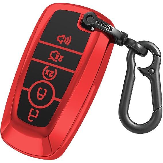 For Ford Key Fob Cover Case,with Keychain Fit Expedition for Mustang Fusion Raptor F250 F350 F450 F550 Edge Explorer Smart Remote Vehicle