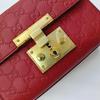 [Pre-Owned] Padlock Metal Lock Buckle Bag Monogram Logo Embossed Leather Box Bag Chain Shoulder Crossbody Bag Small - Good #Y39GIF
