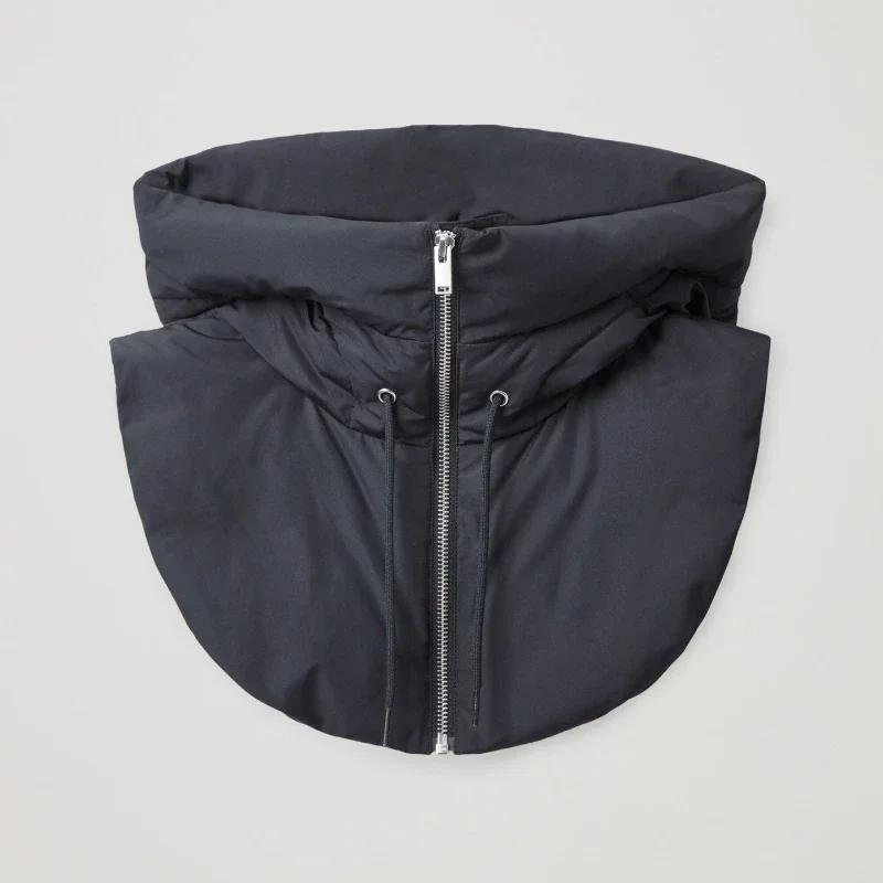 Осень-зима ультралегкие пуховые шапки с капюшоном для женщин, теплая шапка-шарф с воротником-молнией, пальто-шарф, короткая майка