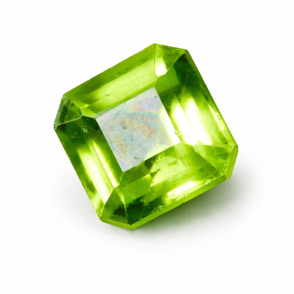 9.54 Ct Peridot Natural Green Square Cut Loose Gemstone Ring Size