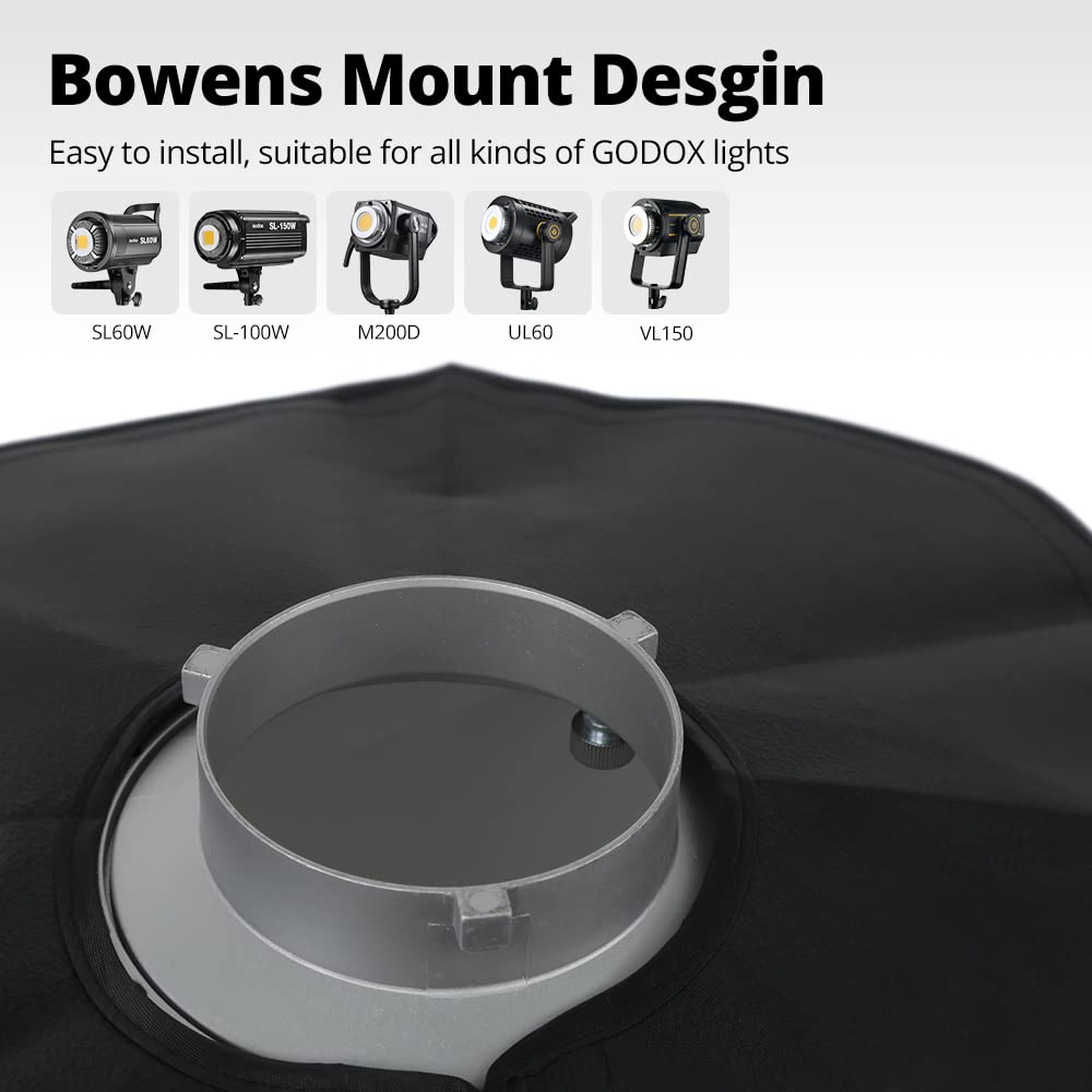 Godox Pro 95 см Octagon Honeycomb Grid Softbox Студийный софтбокс с креплением Bowens для студийной вспышки Strobe Light Grid Softbox 37" (Октагон 95см) [Элемент]