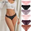 Floral Lace Panties for Woman Sexy Perspective Soft Underpants Hollow Out Underwear Breathable Briefs