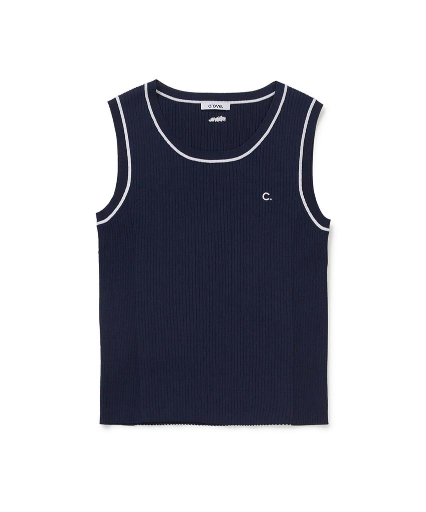 CLOVE [26Sm Clove] Sleeveless Knit Top (Navy)