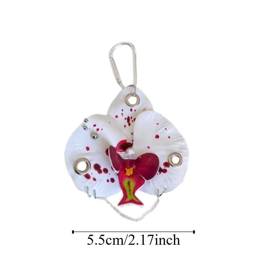 Ornament Orchid Flower Pendant Elegant Flower Bag Accessories Butterfly Orchid Key Ring  Backpack