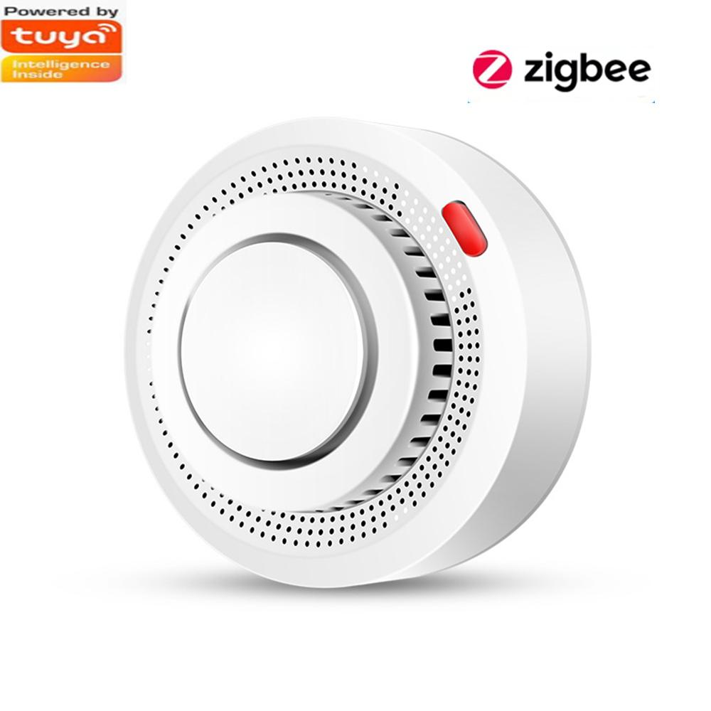 Tuya Умный WiFi/Zigbee Датчик дыма Дымовой извещатель для пожарной безопасности Звук 85 дБ Система безопасности Управление через приложение Smartlife Пожарные