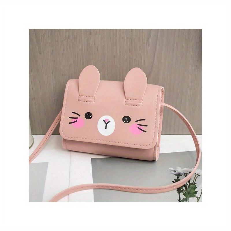 Cute Bunny Ear Crossbody Bag for Women - Pink Shoulder Purse with Adorable Rabbit Design, Compact Coin Handbag for Daily Use & Travel