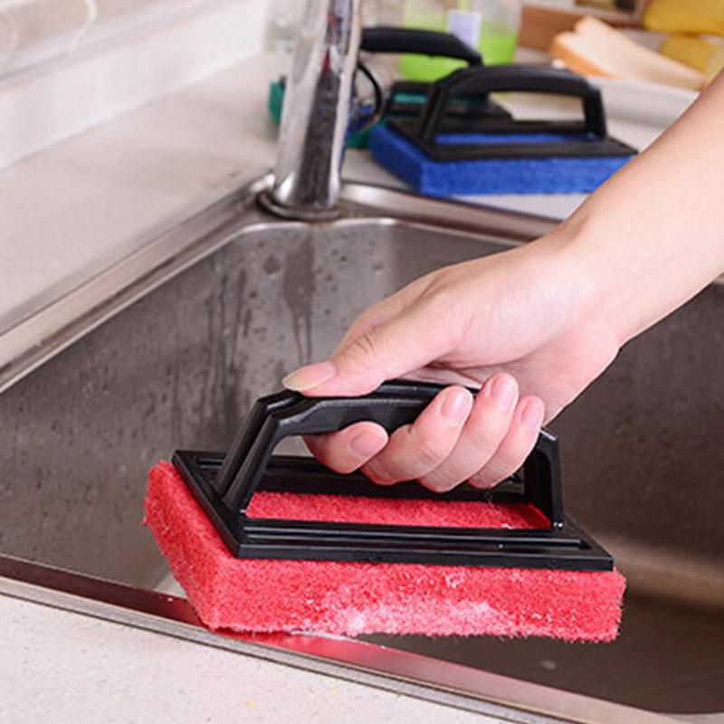Обеззараживание кухни с ручкой Губка для чистки дна Щетка-губка для протирания Волшебная салфетка для ванны Щетка
