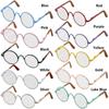 Fashion Suit For 12/18 Inch Small Eyeglass Colorful Miniature Eyewear Metal Frame Dolls Glasses Round-Shaped Clear Lens