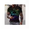 2024 neon graffiti T-shirt for men and women 3D printing casual short-sleeved hip-hop Harajuku street T-shirt