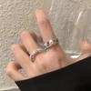Жемчужное неровное простое кольцо Двухслойное кольцо Женское нишевый дизайн Простая индивидуальность Кольцо на указательный палец Открывающееся регулируемое кольцо