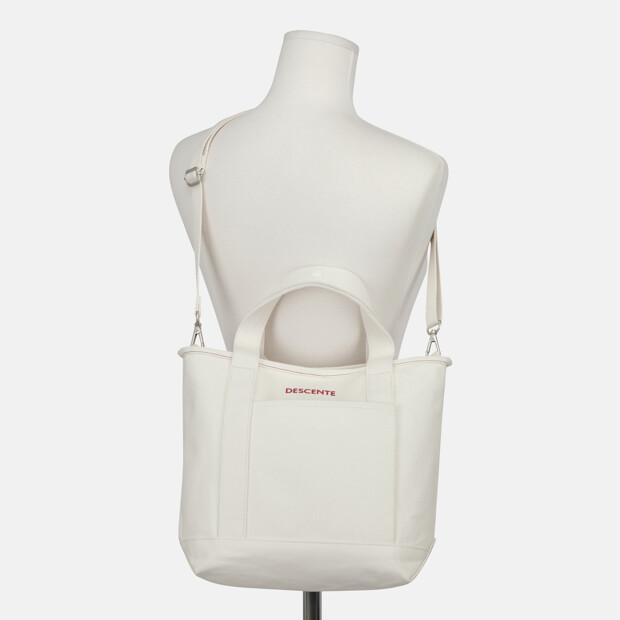 Сумка-тоут Descente из средней плотности холста, цвет слоновой кости, Sr223Ubg40