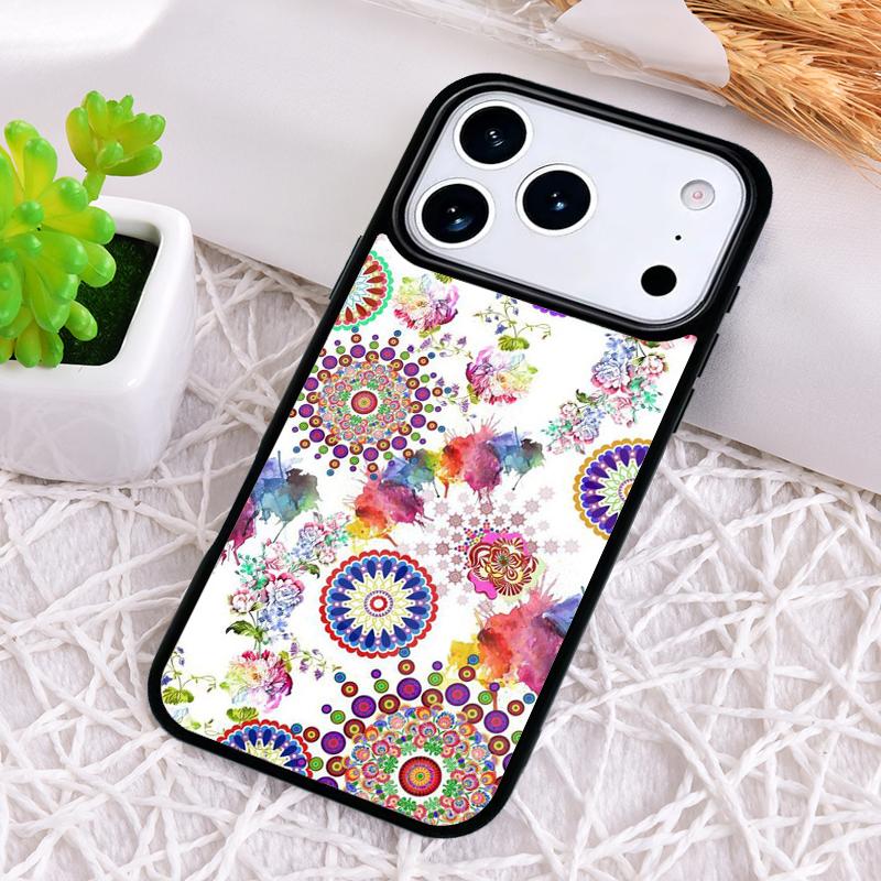 Abstract Mandala Phone Case for iPhone 17 Air 16 15 11 12 14 13 Pro Max Shockproof Cover