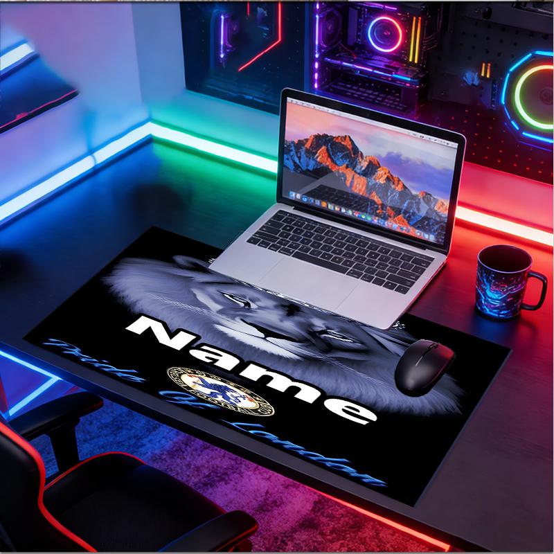 Custom Name Personalized football club F.C Pattern Mousepad, Laptop PC Desk Mat, Decorative Desk Mat for Home Keyboard Pad Gift