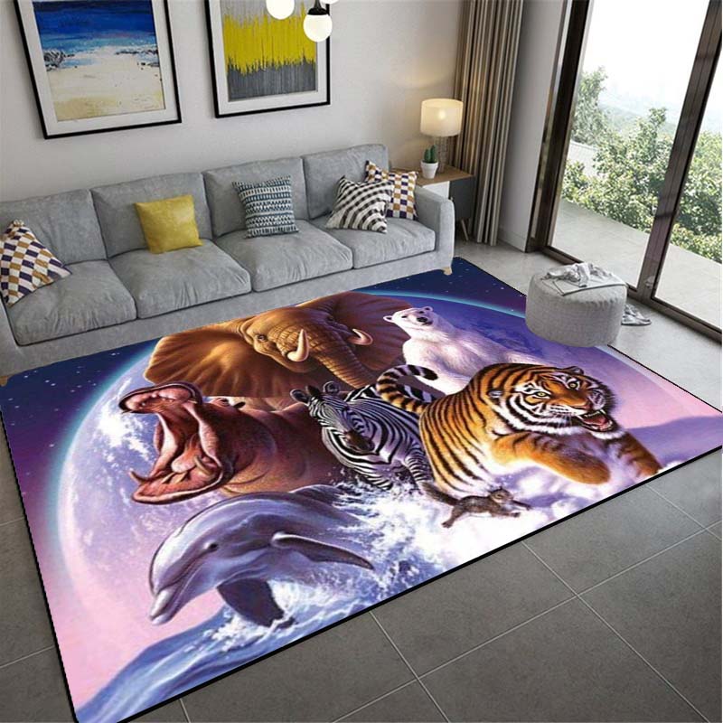 Спальня Гостиная Кухня Коридор Ковер Бытовой Тигр Узор Ковер Европейский Стиль Напольный Коврик Коридор Ковер