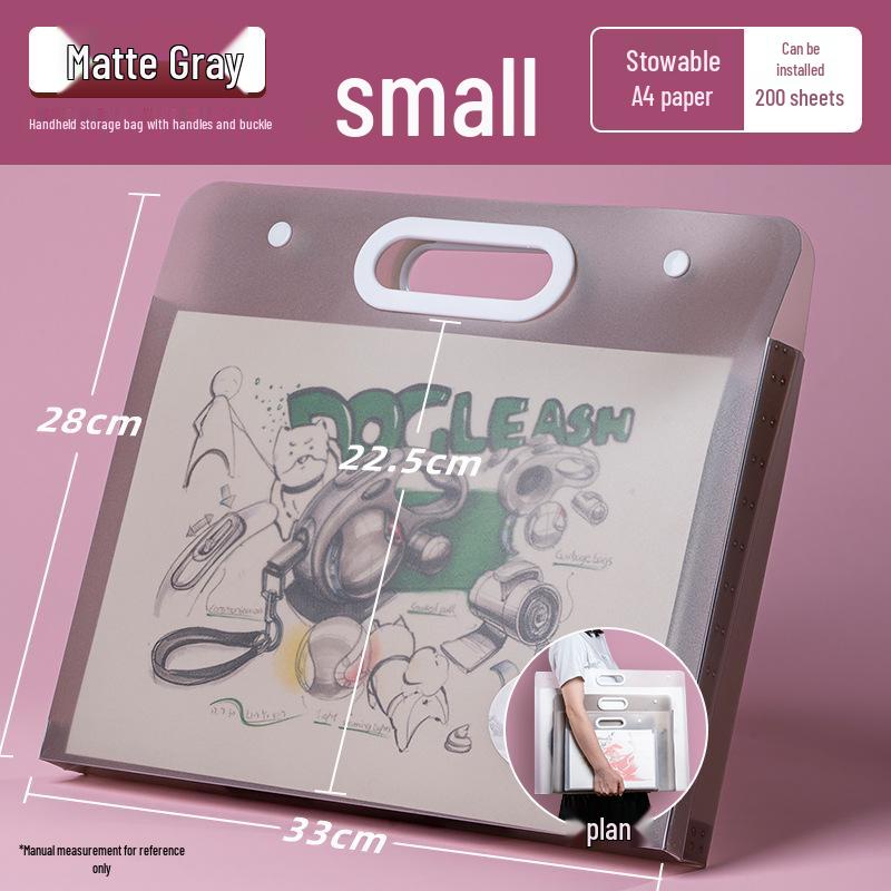4K Frosted Art Portfolio Bag for Students - 8K Handbag for Artwork and Drawing Paper Storage.