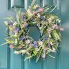 Искусственный дверной венок Цветочная гирлянда Декоративное подвесное украшение Весенний центральный элемент Сделано из