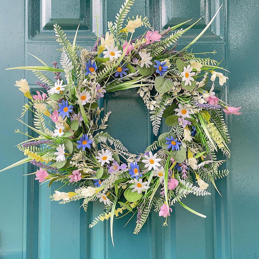 Artificial Door Wreath Floral Garland Decorative Hanging Ornament Spring Centerpiece Crafted with