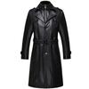 New Autumn and Winter Men's Genuine Leather Sheepskin Long Leather Windbreaker Middle-aged Business Motorcycle Over-the-knee Coat