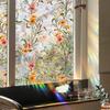 Yousheng Stained Glass Window Privacy Film Colorful Floral Glass Decals Anti UV Heat Control Non Adhesive Static Clings for Home Bathroom Office Decor