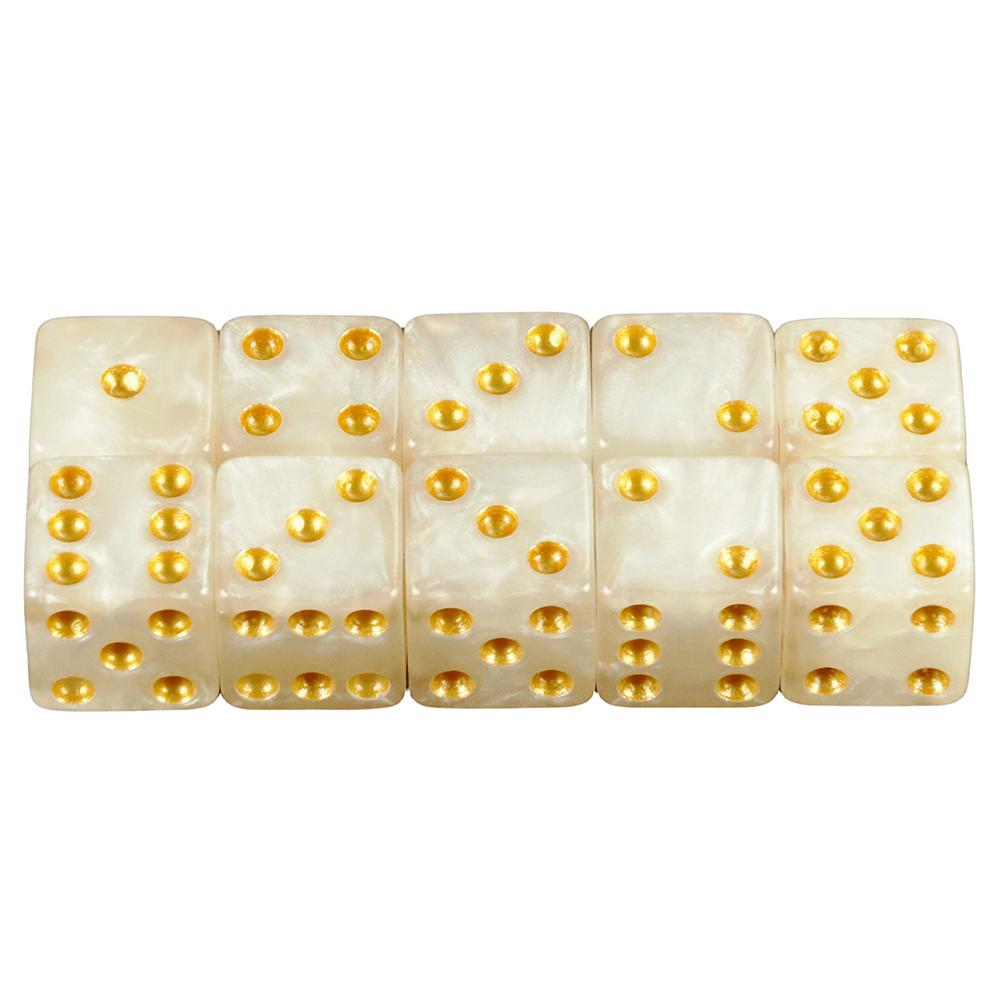 Mini Dice 10pcs D6 Standard Marble Effect Golden Pips Plastic 12mm Game Die Toy New Outdoorliving for Board Game