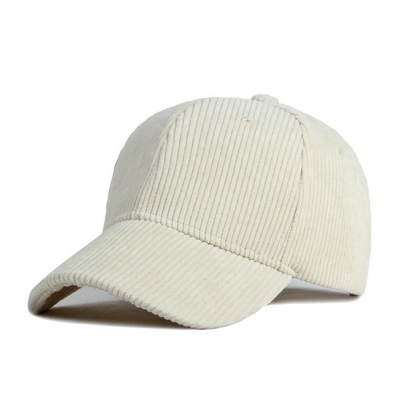 Vintage Corduroy Baseball Cap Women Men Autumn Winter Warm Solid Color Hat Korean Style Simple Adjustable Snapback Sun Cap