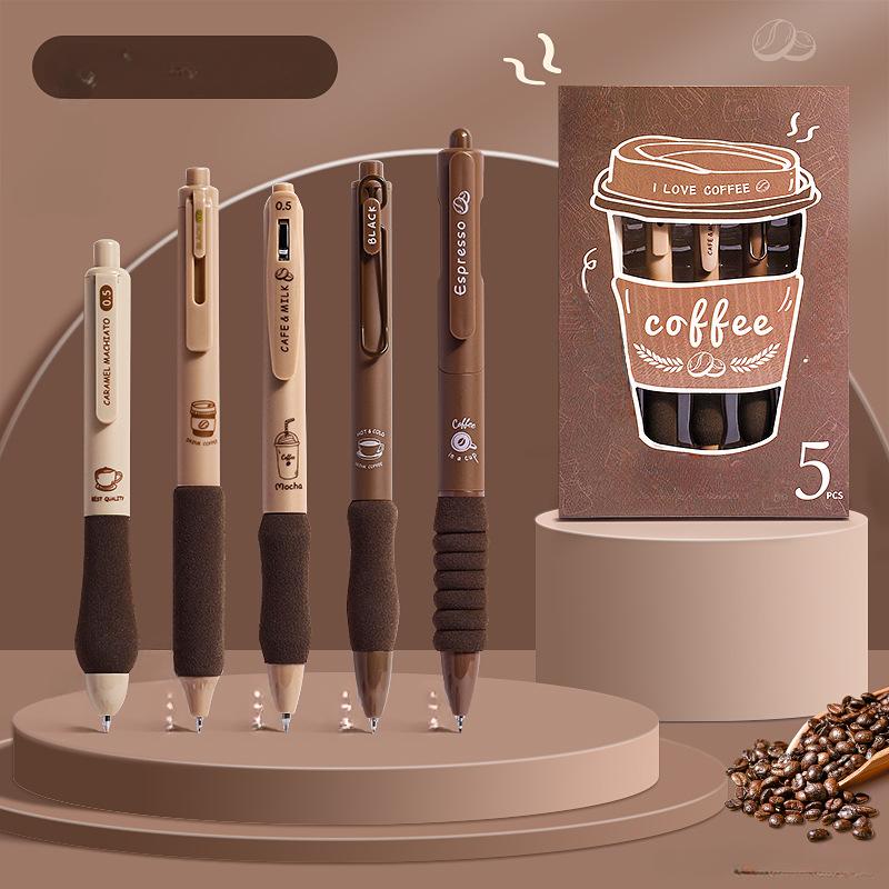 Милый и Прекрасный Набор Корейских Гелевых Ручек - 5 Штук, 0,5 мм, Однотонные Цвета