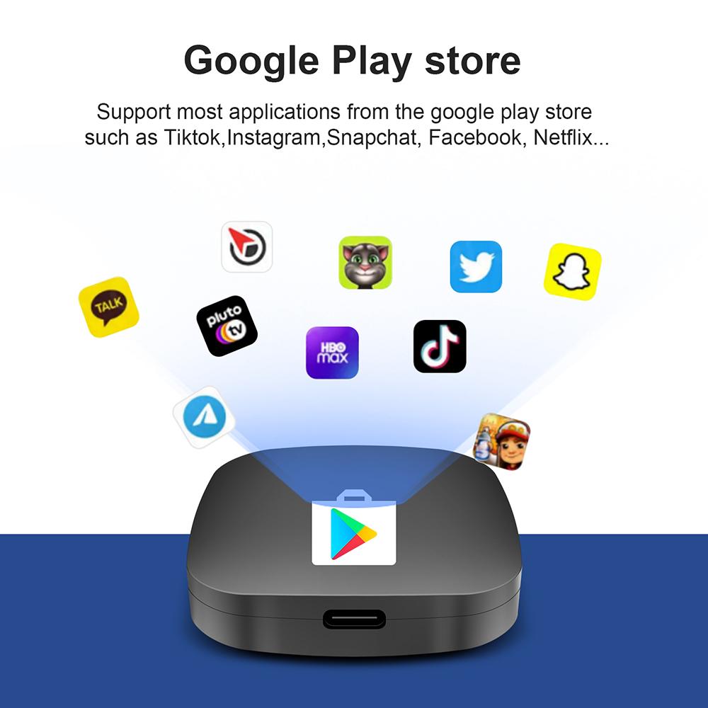 CarPlay Ai Box Android13 ТВ-бокс Поддержка Netflix YouTube Беспроводной CarPlay Android Auto Автомобильные интеллектуальные системы для проводного CarPlay