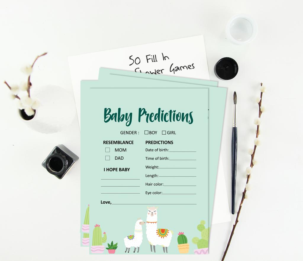 Inkdotpot Игровой набор для вечеринки по случаю рождения ребенка из 50 игр BabyA AlphabetA ABCA с ламой и нейтральной гендерной вечеринкой