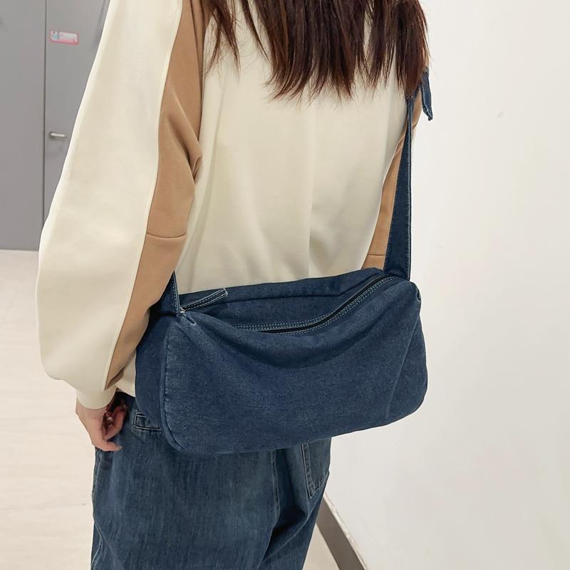 Винтажные джинсовые сумки через плечо для девочек, школьные сумки-мессенджеры, дорожные сумки, повседневные женские сумки через плечо большой вместительности