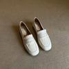 Sheepskin Version~ White Women's Small Leather Shoes, One-pedal Lazy Shoes, Genuine Leather Commuting Flat Shoes