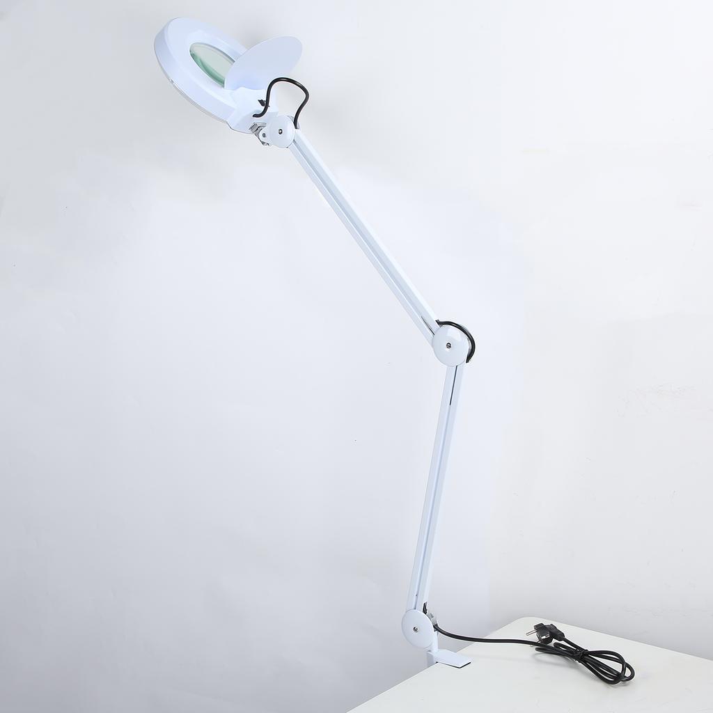 Beauty Cosmetic Tattoo Manicure 5x Magnifying Lighted Desk Magnifier Light Lamp With Clamp