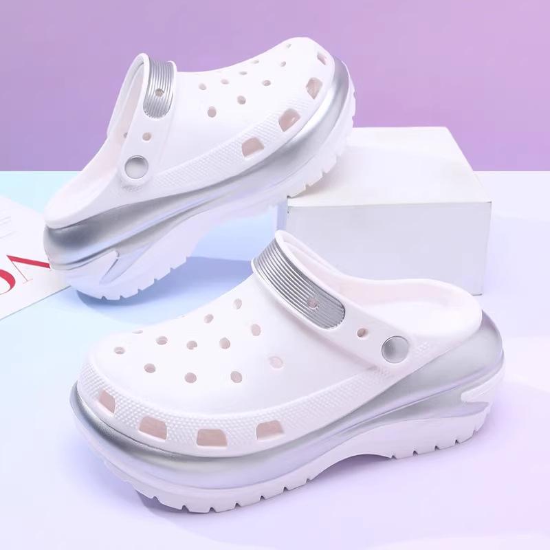 Туфли-сабо на толстой платформе, женские, с толстой подошвой, нескользящие, пляжные, летние, модные, сандалии из ЭВА, тапочки