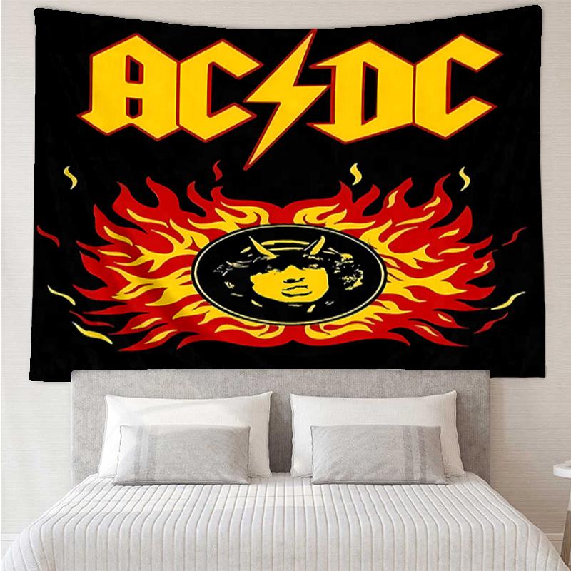 ACDC band Tapestry for Bedroom Aesthetic Classroom Tapestries Wall Hanging for Living Room Dorm Office,Ideal Creative Gift