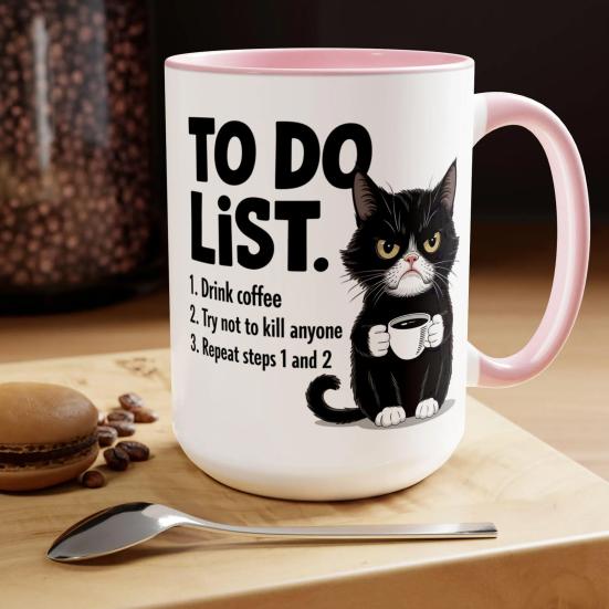 Кружка-список дел кота Керамическая чайная чашка с юмористическим списком