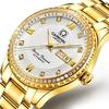 Carnival Couple's Watches, Automatic, Luminous Hands, Calendar, Gold/White