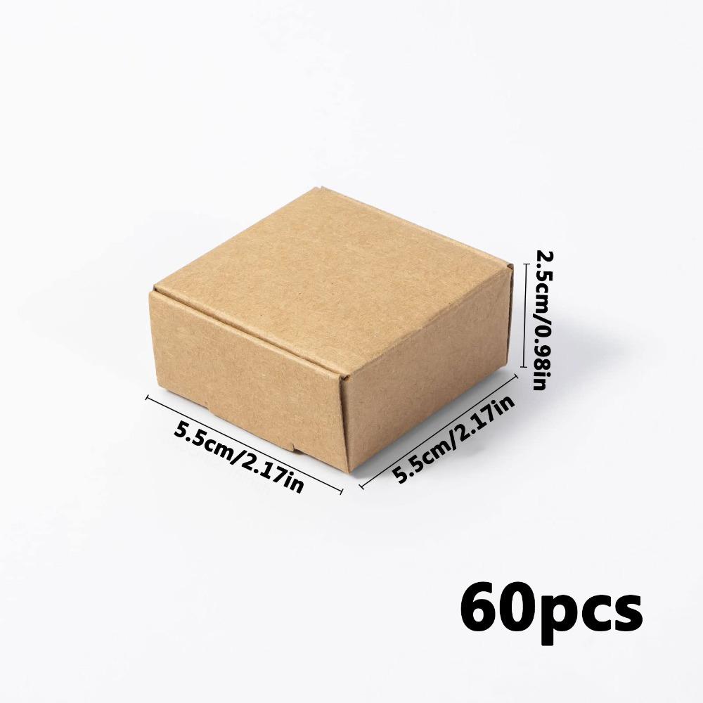 60 шт. Мини-картонные коробки, шкатулки для украшений, квадратные подарочные коробки, подарочная упаковочная коробка, крафт-коробки, подарочная упаковка для ювелирных изделий, ожерелья и колец